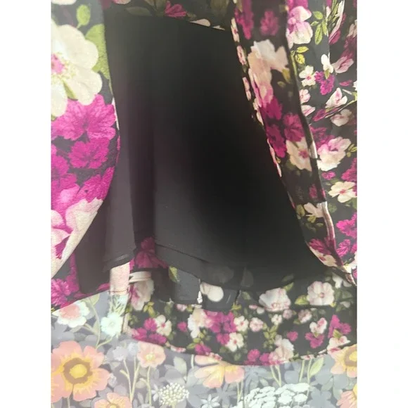 Calvin Klein Floral Wrap Midi Skirt Women Size 18W Black Pink White - Picture 7 of 7